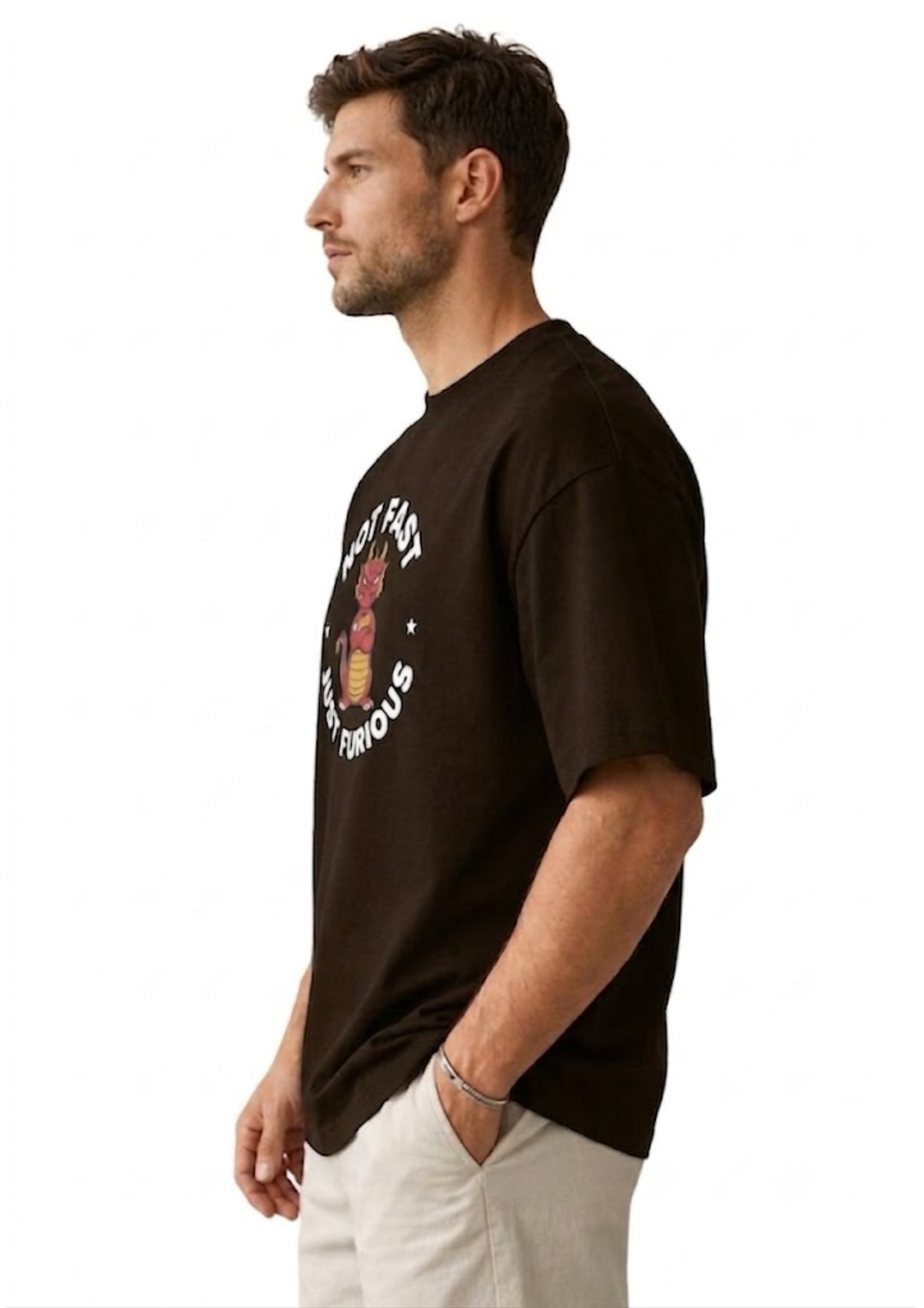 Not Fast, Just Furious Oversized Graphic T-Shirt