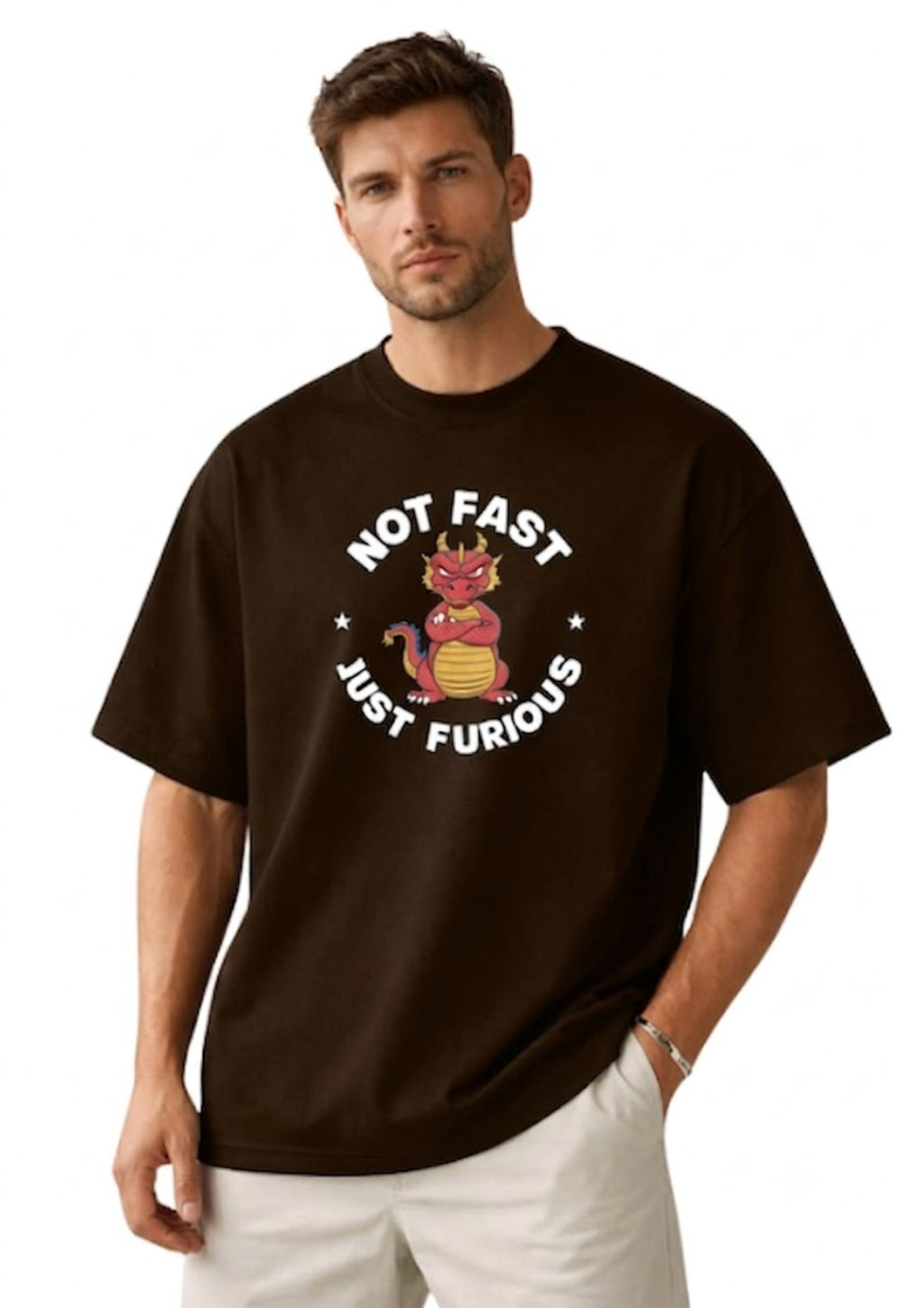 Not Fast, Just Furious Oversized Graphic T-Shirt